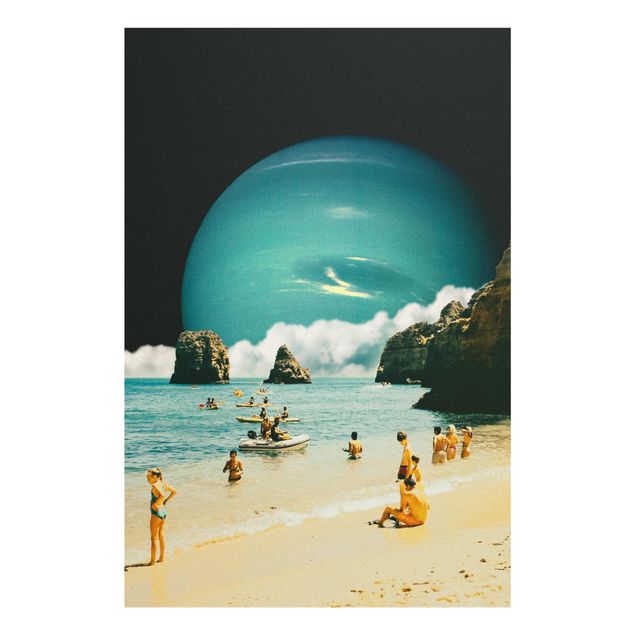 Tavlor bilar Retro Collage - Space Beach
