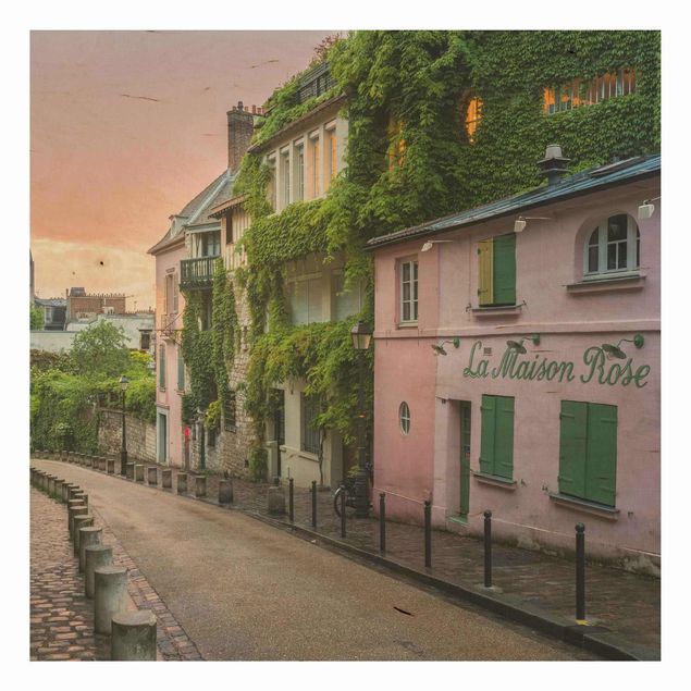 Trätavlor landskap Rose Coloured Twilight In Paris