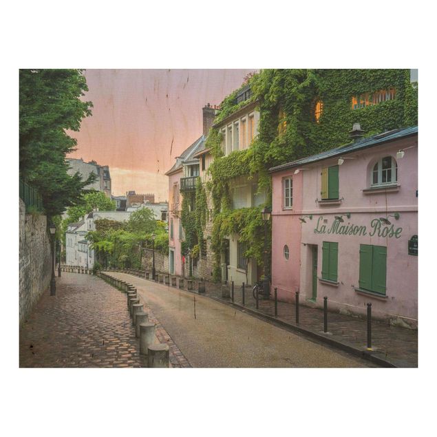 Trätavlor landskap Rose Coloured Twilight In Paris