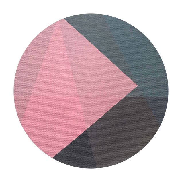 Runder Vinyl-Teppich - Rosa Transparenz Geometrie