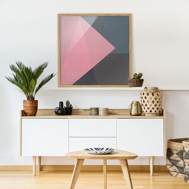 Tavlor abstrakt Pink Transparency Geometry