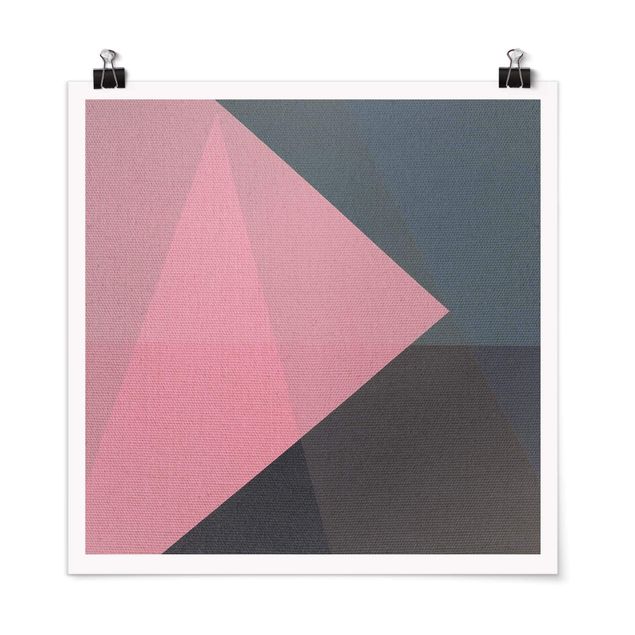 Tavlor modernt Pink Transparency Geometry