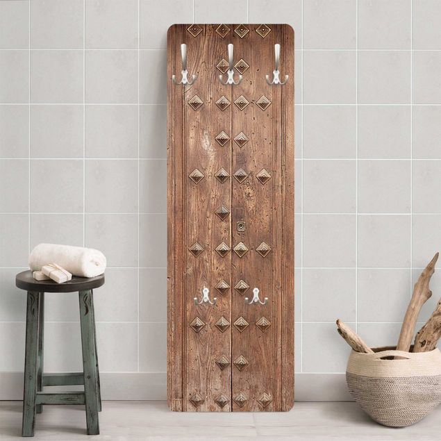 Klädhängare vägg mönster Rustic Spanish Wooden Door
