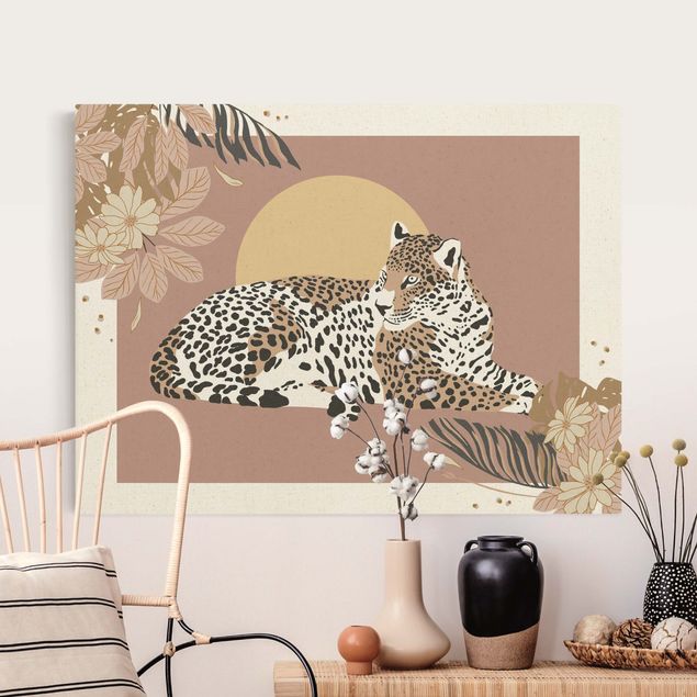 Canvastavlor solnedgångar Safari Animals - Leopard At Sunset