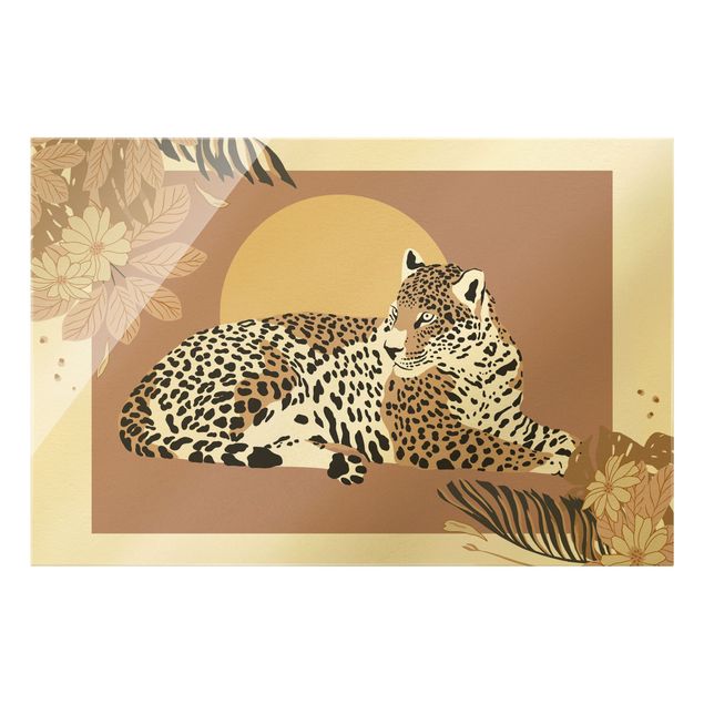 Tavlor rosa Safari Animals - Leopard At Sunset