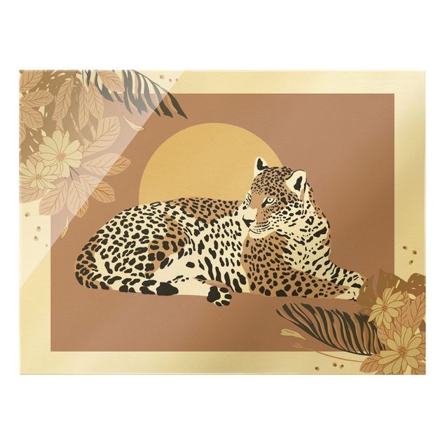Tavlor rosa Safari Animals - Leopard At Sunset