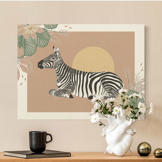 Tavlor zebror Safari Animals - Zebra At Sunset