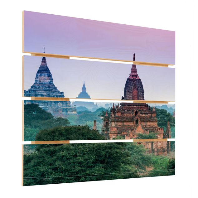Holzbild - Sakralgebäude in Bagan - Quadrat