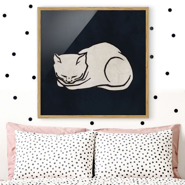 Kök dekoration Sleeping Cat Illustration