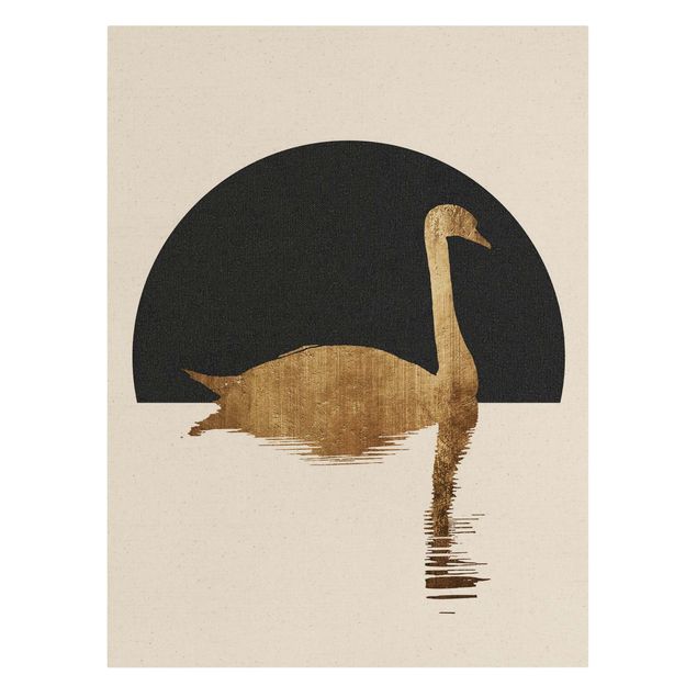 Canvastavlor konstutskrifter Swan Gold