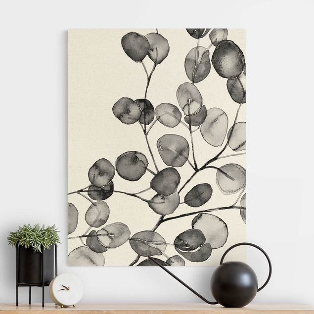Kök dekoration Black And White Eucalyptus Twig Watercolour