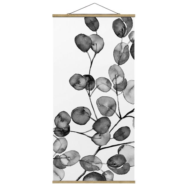 Tavlor modernt Black And White Eucalyptus Twig Watercolour