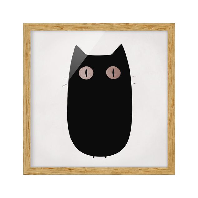 Tavlor med ram djur Black Cat Illustration