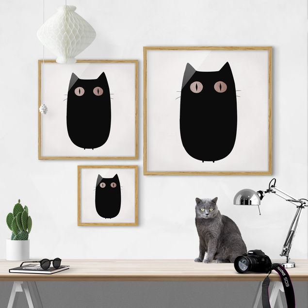 Tavlor konstutskrifter Black Cat Illustration