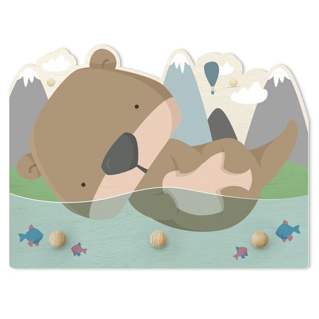 Klädhängare vägg Swimming Baby Otter