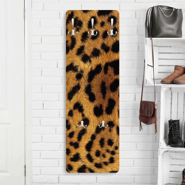 Klädhängare vägg mönster Serval Cat Fur