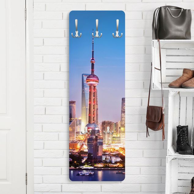 Klädhängare vägg arkitektur och skyline Shanghai Skyline