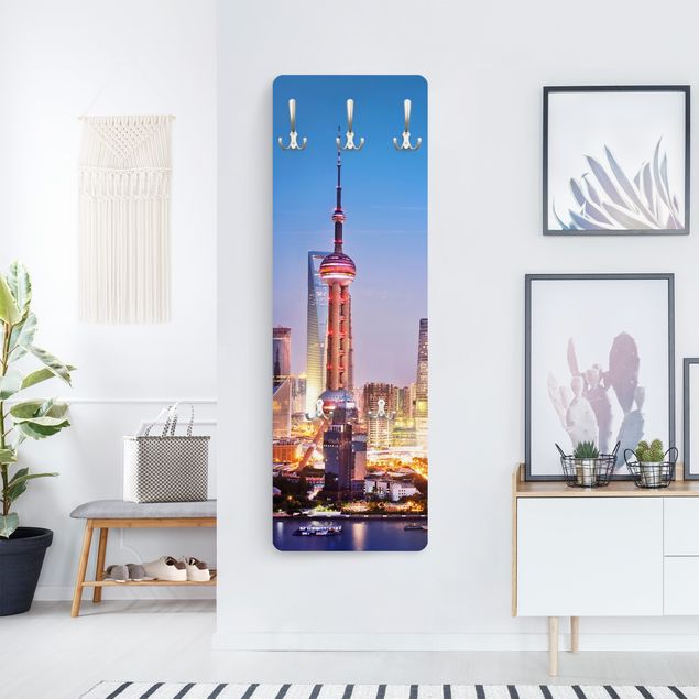 Klädhängare vägg Shanghai Skyline