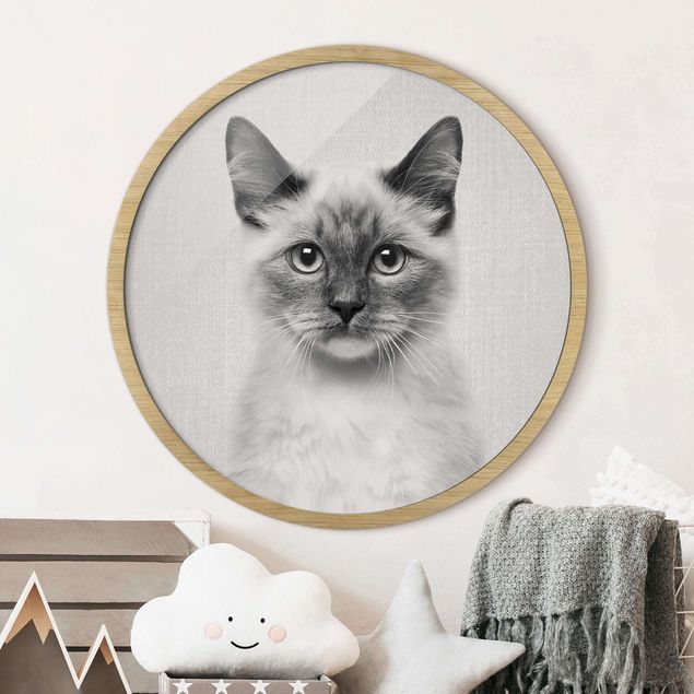 Inredning av barnrum Siamese Cat Sibylle Black And White