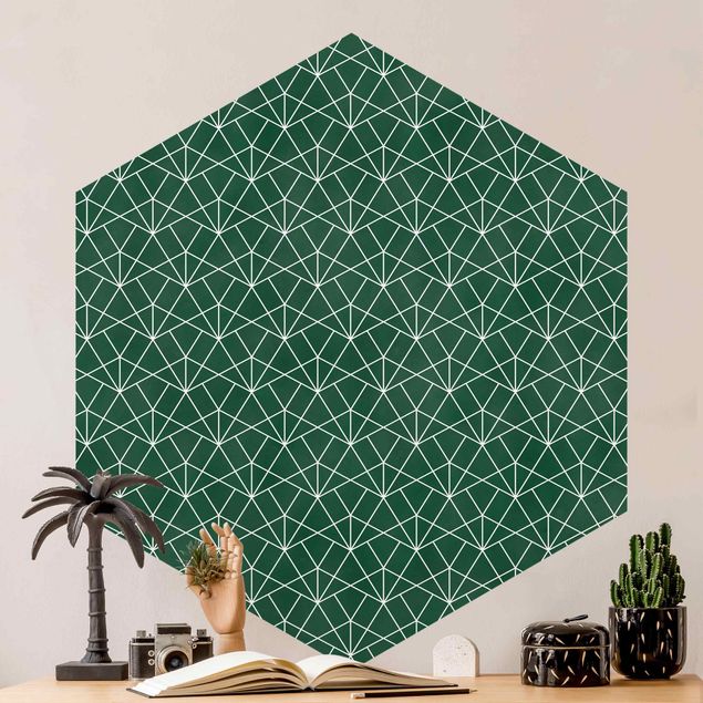 Kök dekoration Emerald Art Deco Line Pattern