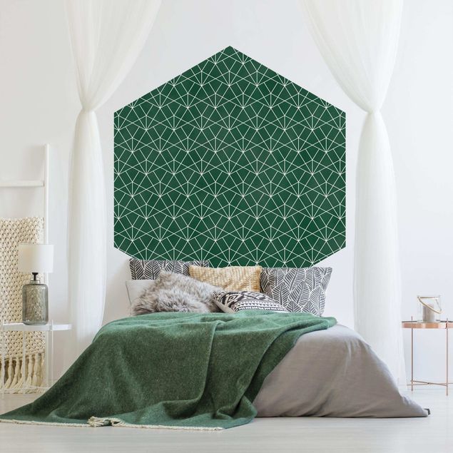 Mönstertapet Emerald Art Deco Line Pattern