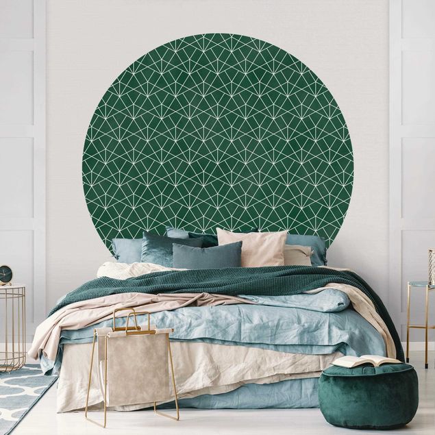 Tapeter geometrisk Emerald Art Deco Line Pattern