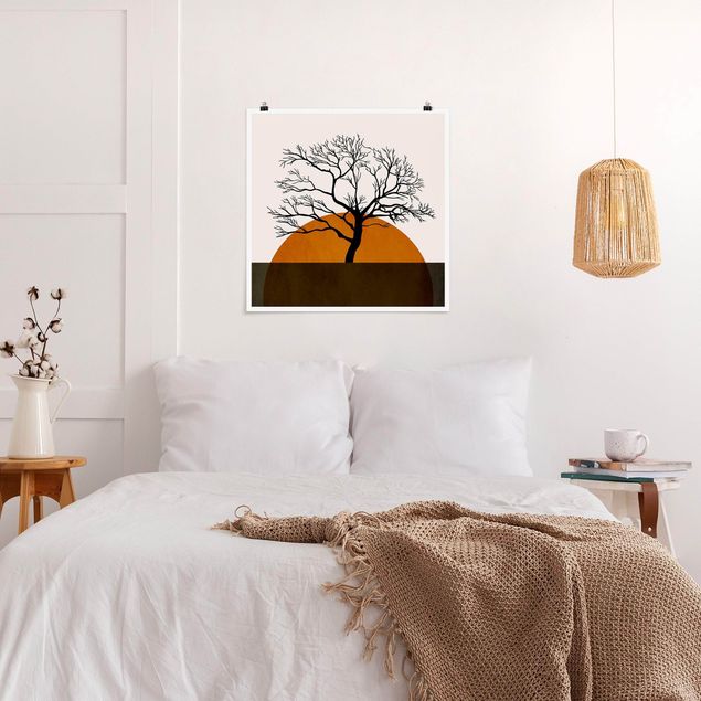 Posters konstutskrifter Sun With Tree