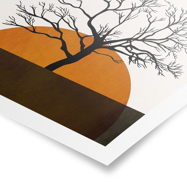 Posters abstrakt Sun With Tree