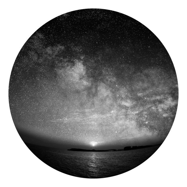 Tapeter modernt Sun And Stars At Sea Black And White