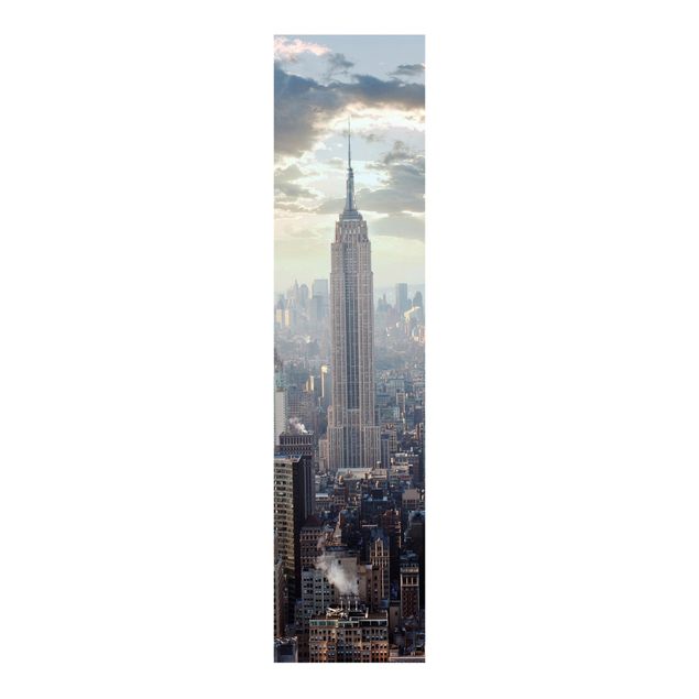 Panelgardiner arkitektur och skyline Sunrise In New York