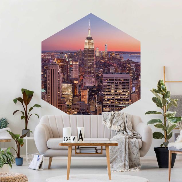 Fototapeter arkitektur och skyline Sunset Manhattan New York City