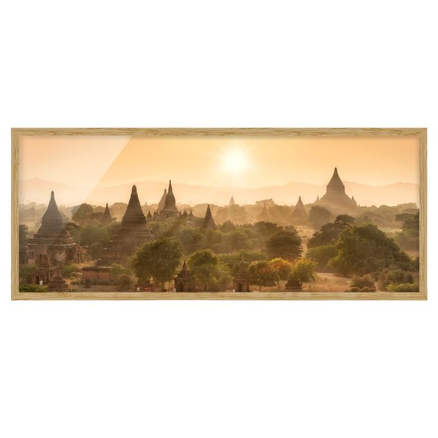 Tavlor arkitektur och skyline Sun Setting Over Bagan