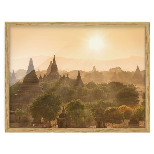 Tavlor arkitektur och skyline Sun Setting Over Bagan