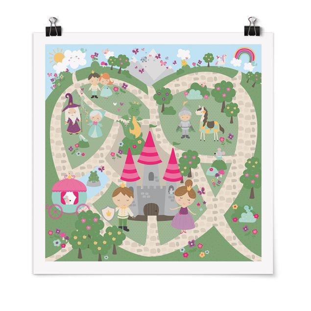 Tavlor färgglada Playoom Mat Wonderland - The Path To The Castle