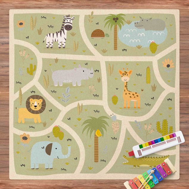 Inredning av barnrum Playoom Mat Safari - So Many Different Animals