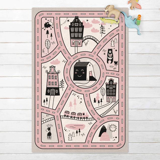 lekmatta barn Playoom Mat Scandinavia -  The Pink City