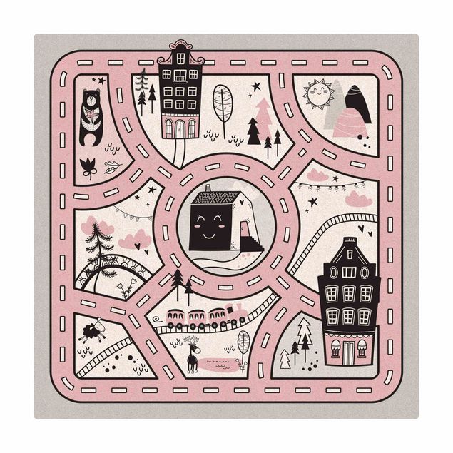 antracitgrå matta Playoom Mat Scandinavia -  The Pink City