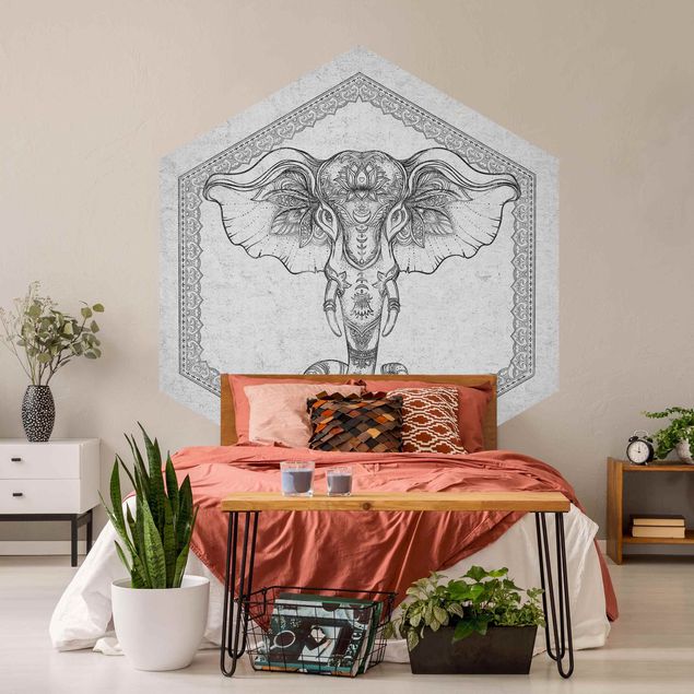 Tapeter modernt Spiritual Elephant In Concrete Look