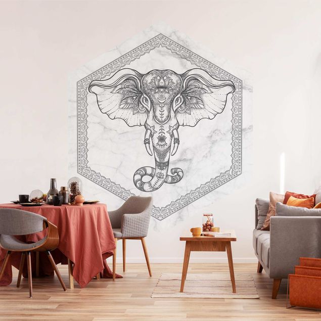 Kök dekoration Spiritual Elephant In Marble Look