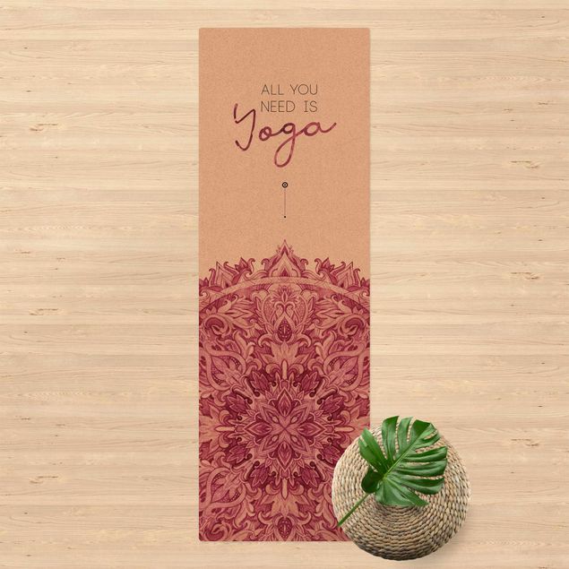 moderna mattor Text All You Need Is Yoga Red