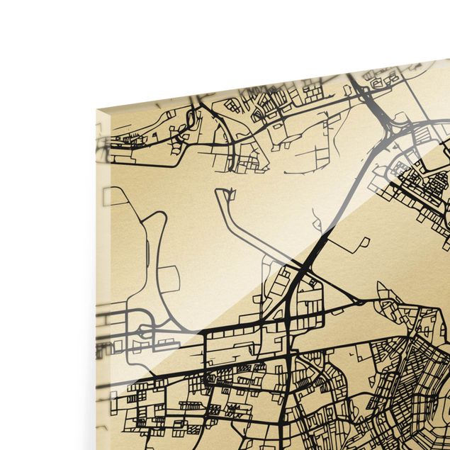 Glas Magnetboard Amsterdam City Map - Classic