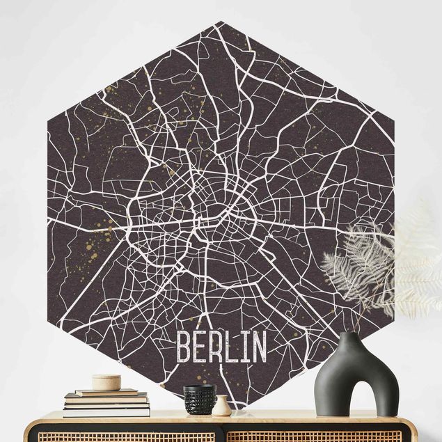 Fototapeter Berlin City Map Berlin - Retro