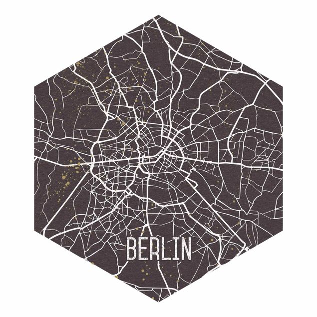 Fototapeter grått City Map Berlin - Retro