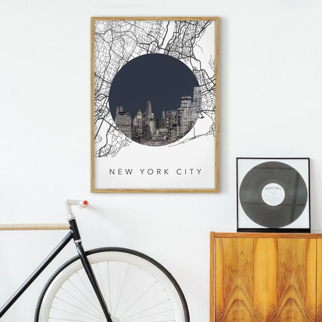 Kök dekoration Map Collage New York City