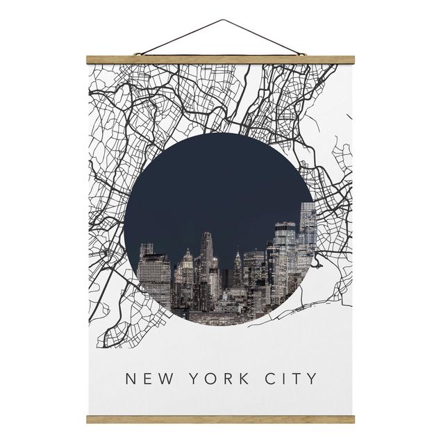 Tavlor världskartor Map Collage New York City