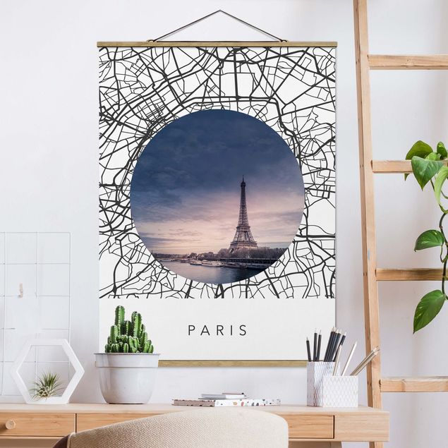 Kök dekoration Map Collage Paris