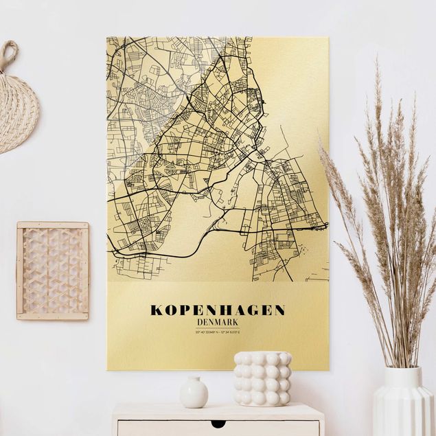 Glastavlor arkitektur och skyline Copenhagen City Map - Classic