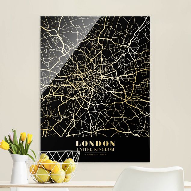 Kök dekoration London City Map - Classic Black