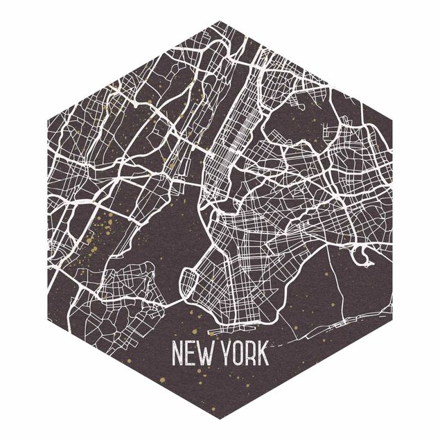 Fototapeter röd City Map New York- Retro