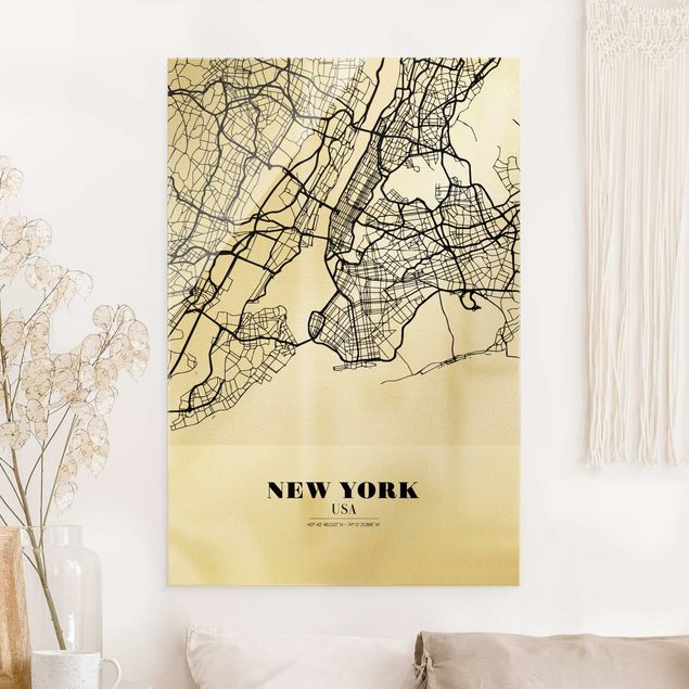 Glastavlor New York New York City Map - Classic